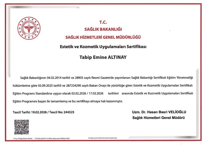 Dr. Emine Altınay Medikal Eğitim Sertifikası 1