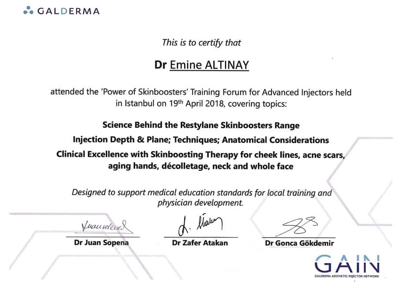 Dr. Emine Altınay Medikal Eğitim Sertifikası 18