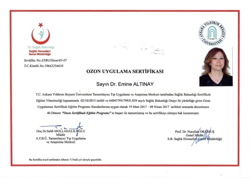 Dr. Emine Altınay Medikal Eğitim Sertifikası 4